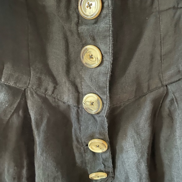 Free People Black Linen Button Up Romper - Picture 5 of 5